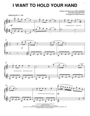 Book cover for I Want To Hold Your Hand [Classical version] (arr. Phillip Keveren)