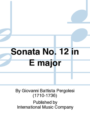 Book cover for Sonata No. 12 In E Major