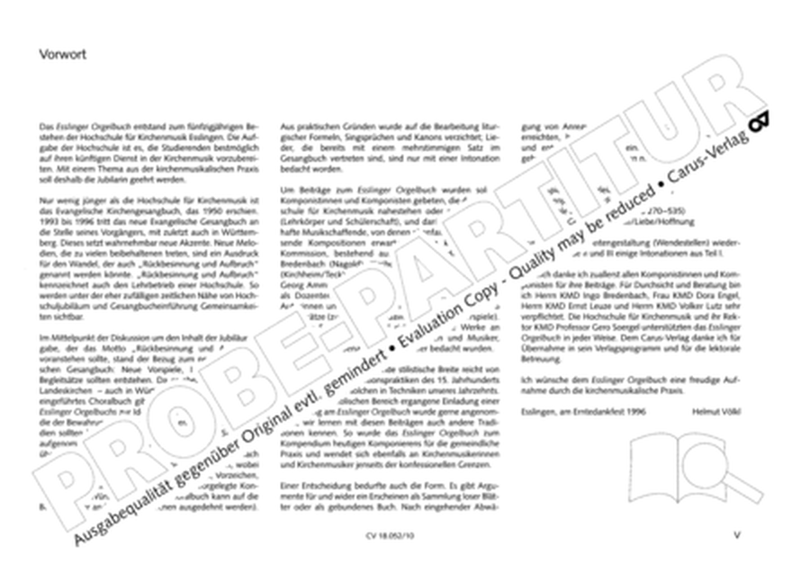 Esslinger Orgelbuch, Bd I-III