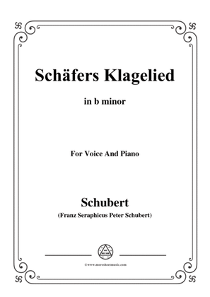 Book cover for Schubert-Schäfers Klagelied,in b minor,Op.3,No.1,for Voice and Piano