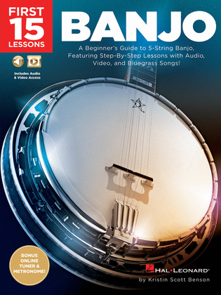 Book cover for First 15 Lessons – Banjo