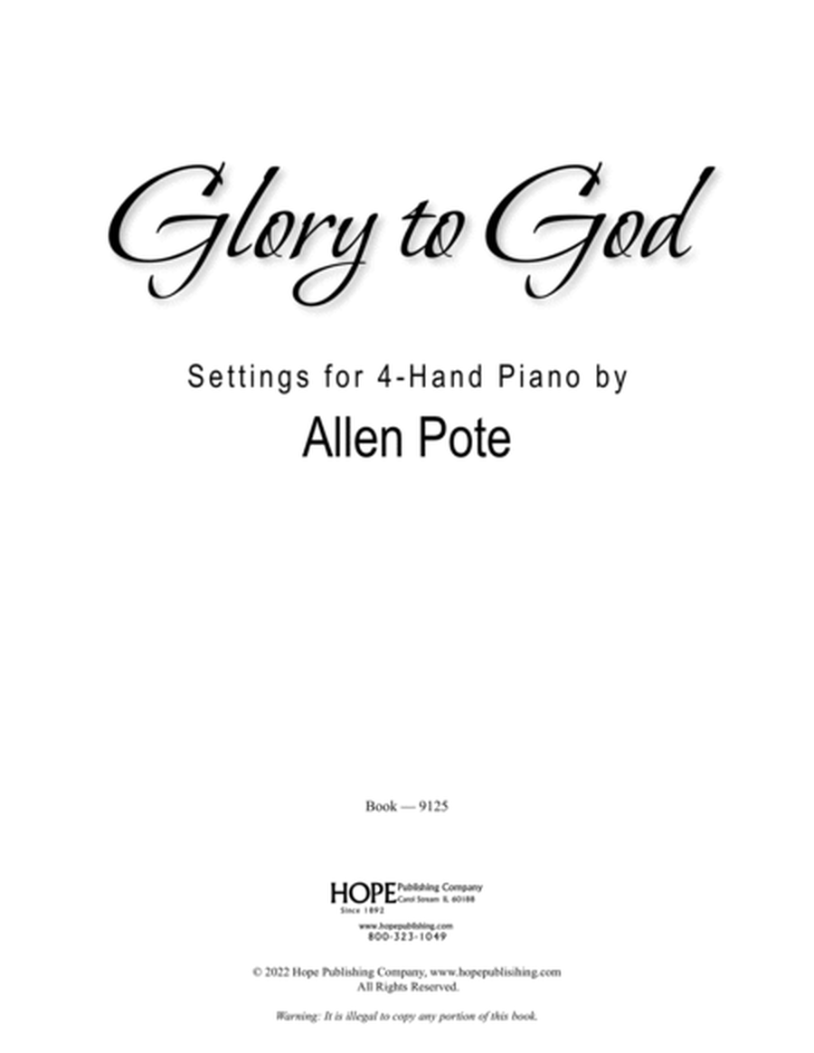 Glory to God: Hymn Settings for 4-Hand Piano-Digital Download