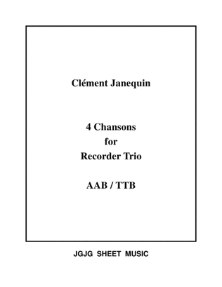 Book cover for Four Renaissance Chansons for Recorder Trio