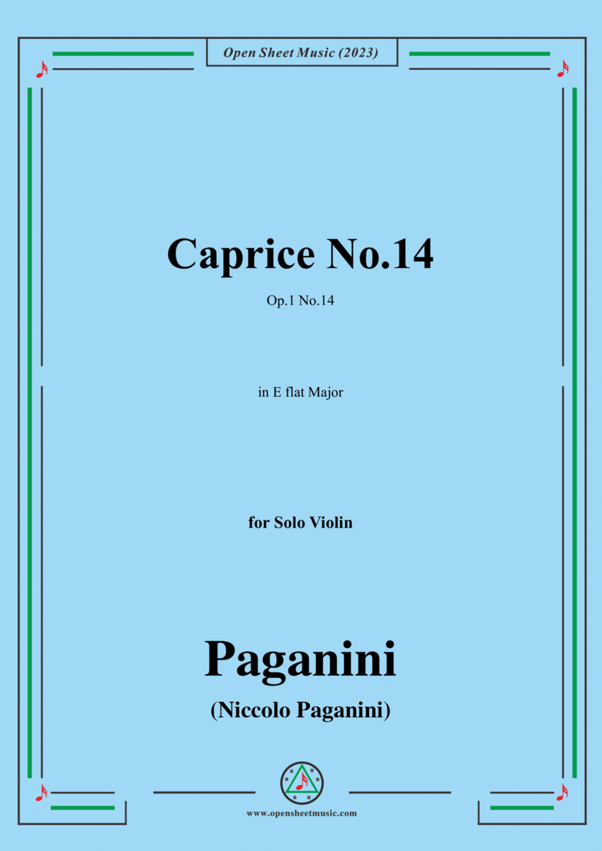 Paganini-Caprice No.14,Op.1 No.14,in E flat Major,for Solo Violin image number null
