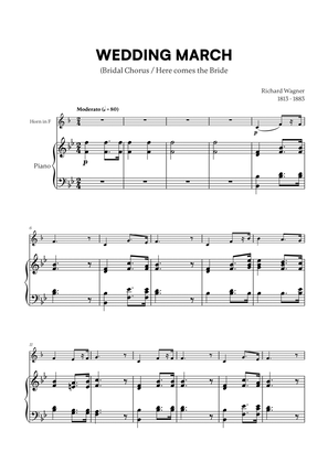 Book cover for Richard Wagner - Wedding March (Here comes the Bride) (for French Horn and Piano)