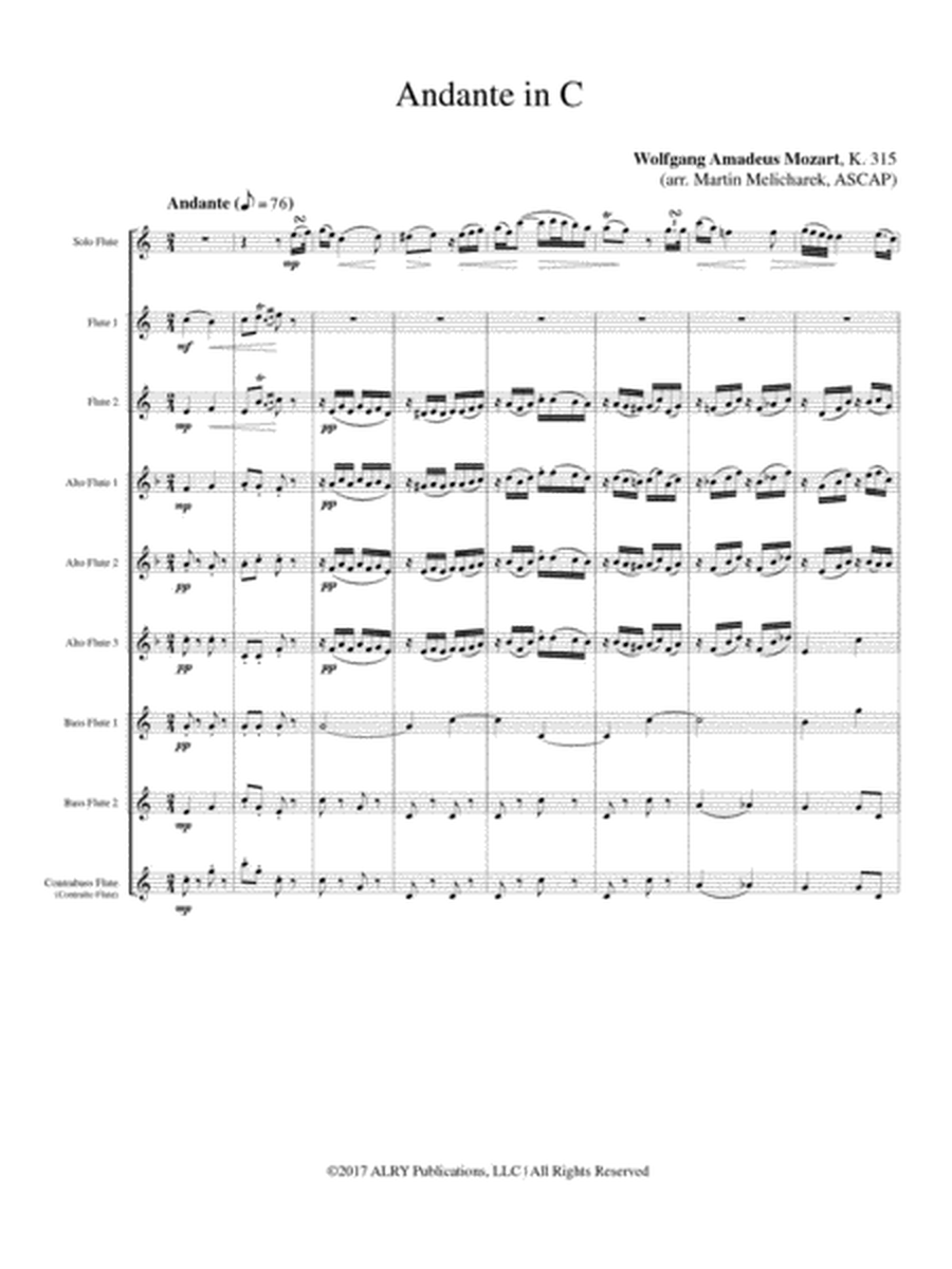 Andante in C for Flute Choir