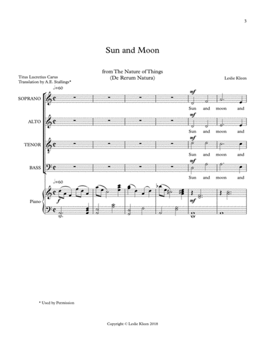 Sun and Moon for SATB Chorus and Piano
