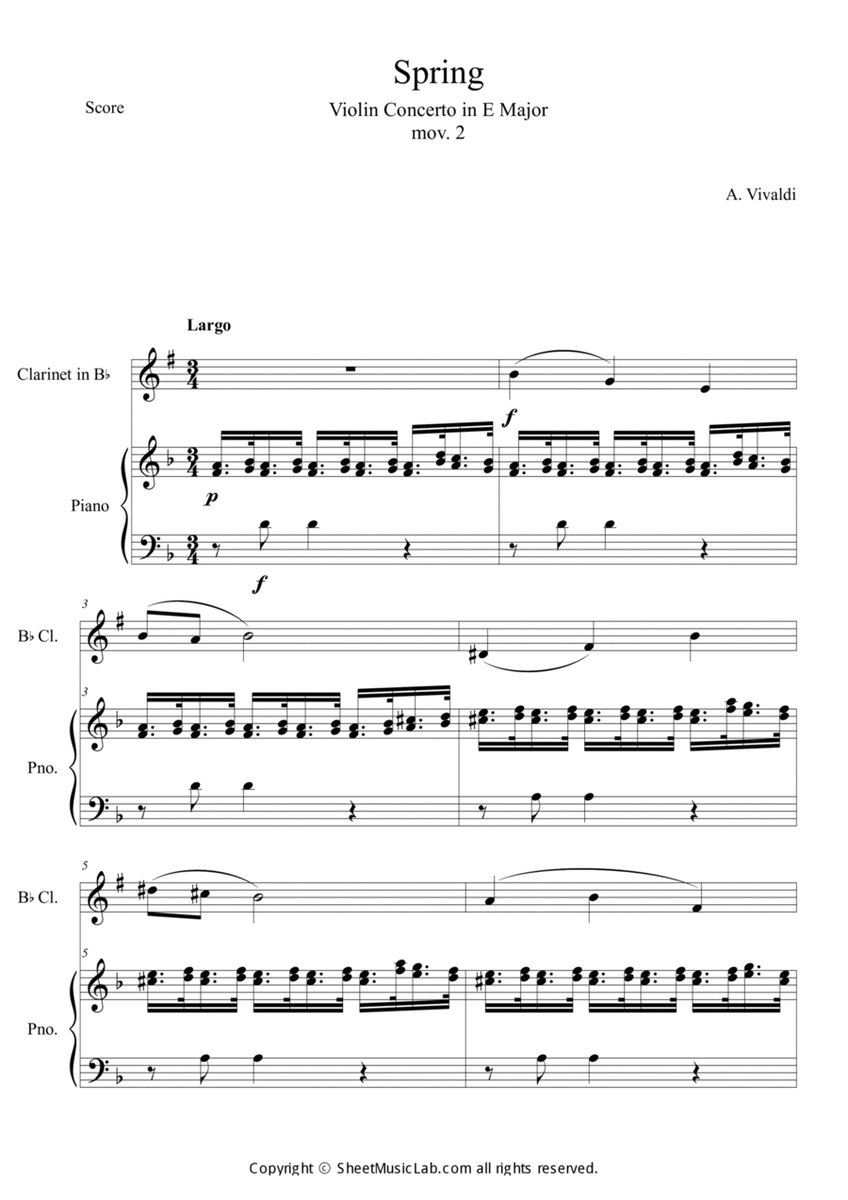 The Four Seasons: Spring 2nd Movement in F image number null