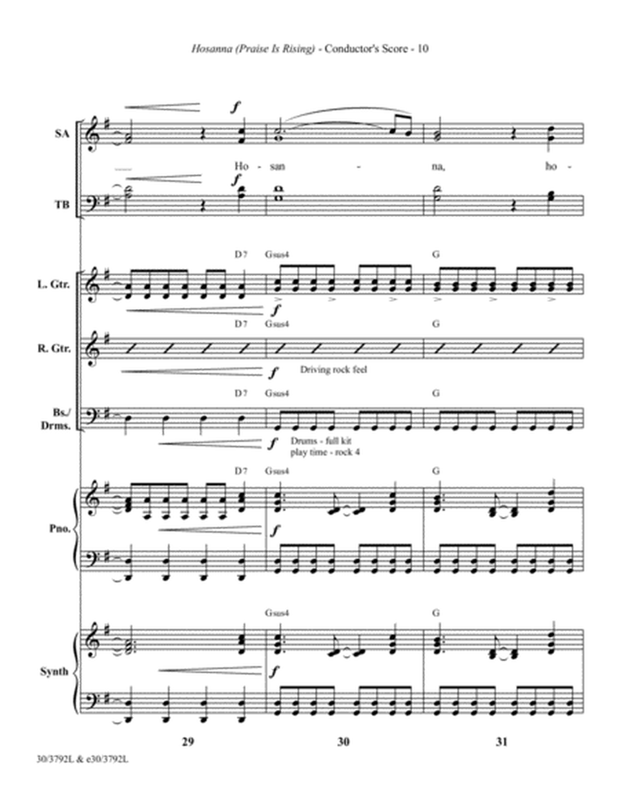 Hosanna - Rhythm Score and Parts