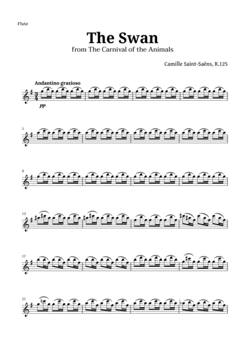 The Swan by Saint-Saëns for Woodwind Quintet and Piano image number null