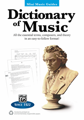 Book cover for Mini Music Guides -- Dictionary of Music