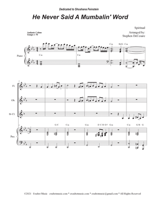 He Never Said A Mumbalin' Word (Woodwind Quartet and Piano)