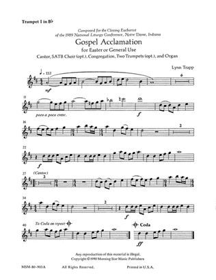 Psalm 19 / Gospel Acclamation (Downloadable Trumpet Parts)