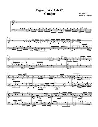 Book cover for Fugue BWV Anh. 92, G major