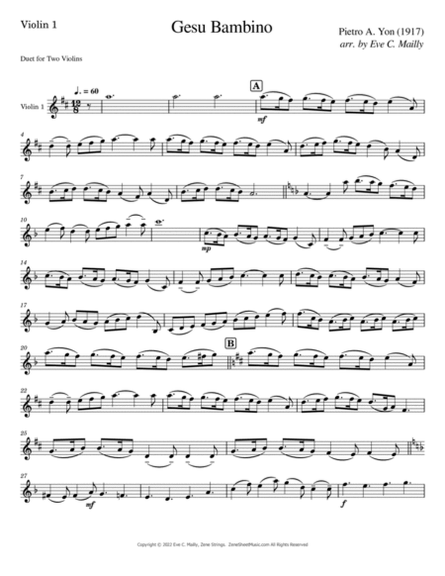 Gesu Bambino - Duet for Two Violins image number null