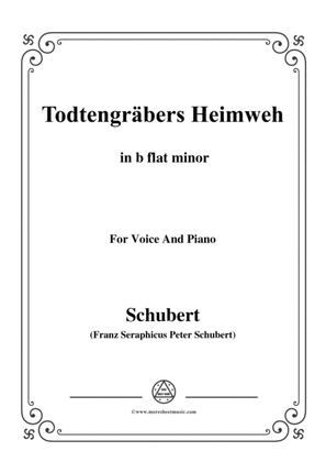 Book cover for Schubert-Todtengräbers Heimweh,in b flat minor,for Voice&Piano