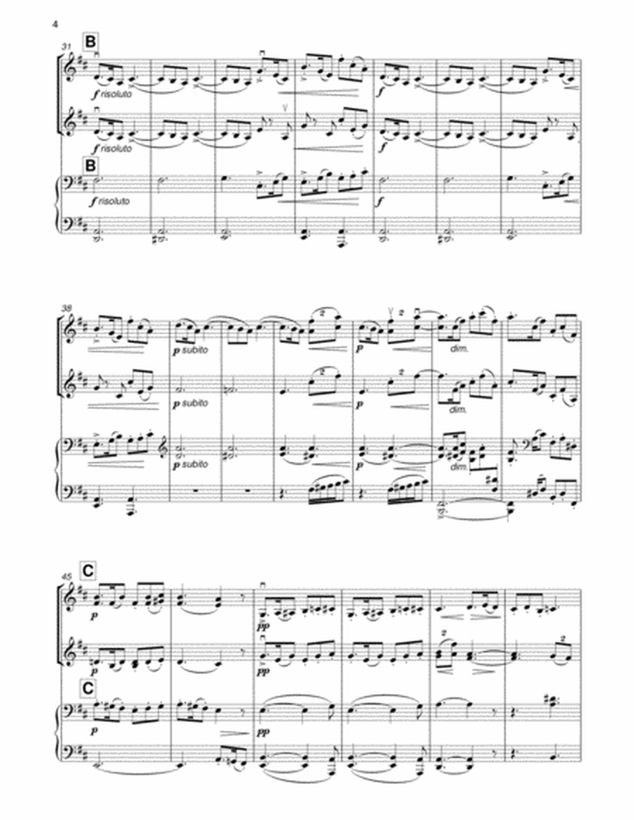 DEBUSSY Petite Suite (3 movements) for two violins & piano image number null