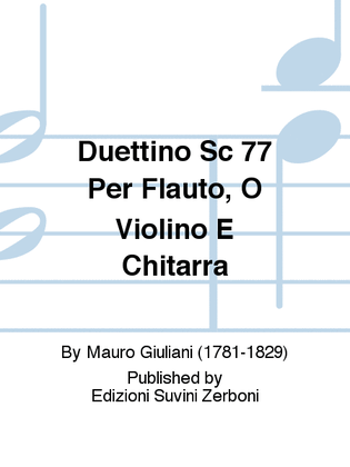 Book cover for Duettino Sc 77 Per Flauto, O Violino E Chitarra