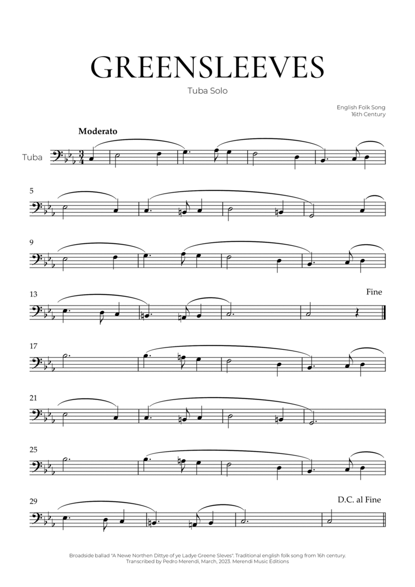 Greensleeves (Tuba Solo) - English Folk Song image number null