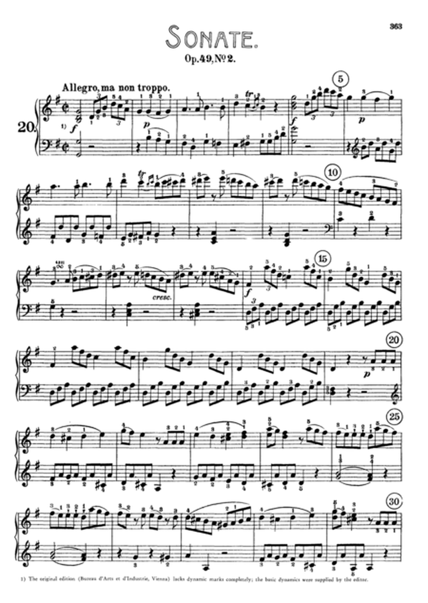 Sonata n.20 in G Major op.49 n.2 (Ludwig van Beethoven)