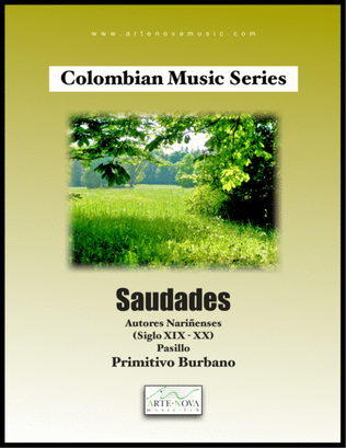 Book cover for Saudades - Pasillo for Piano (Latin Folk Music)