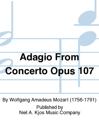 Book cover for Adagio From Concerto Opus 107