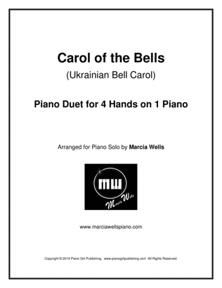 Book cover for Carol of the Bells (Ukrainian Bell Carol) Piano Duet