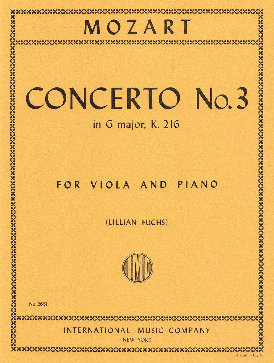 Violin Concerto No. 3 in G major, K. 216 (FUCHS)