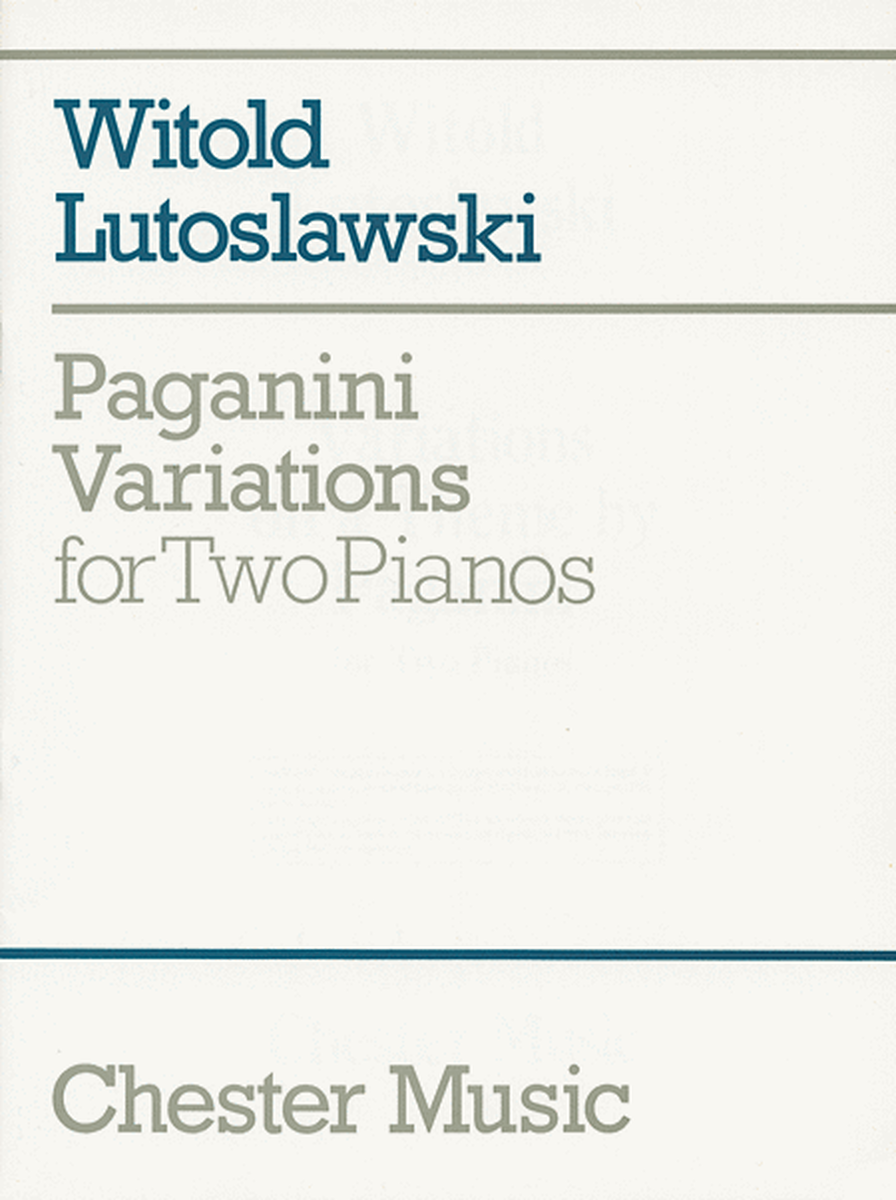 Paganini Variations for Two Pianos