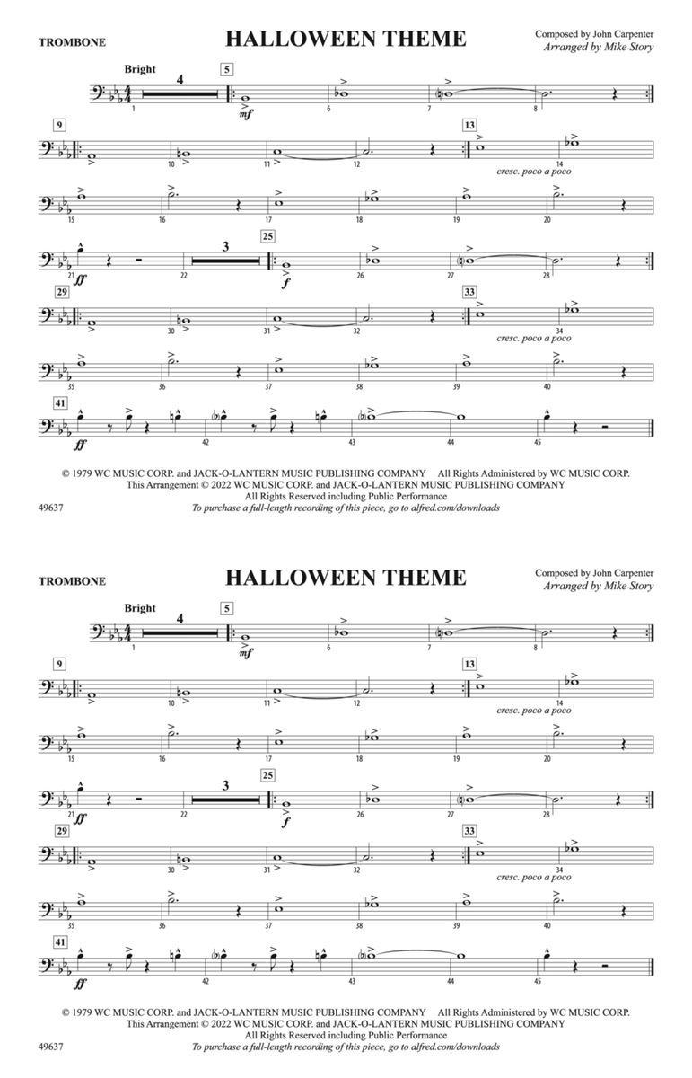 Halloween Theme: 1st Trombone