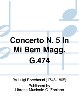 Book cover for Concerto N. 5 In Mi Bem Magg. G.474