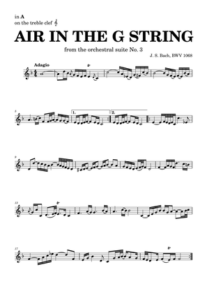 Air on the G string in D, BWV 1068 (accompanied) - for A instruments in treble clef