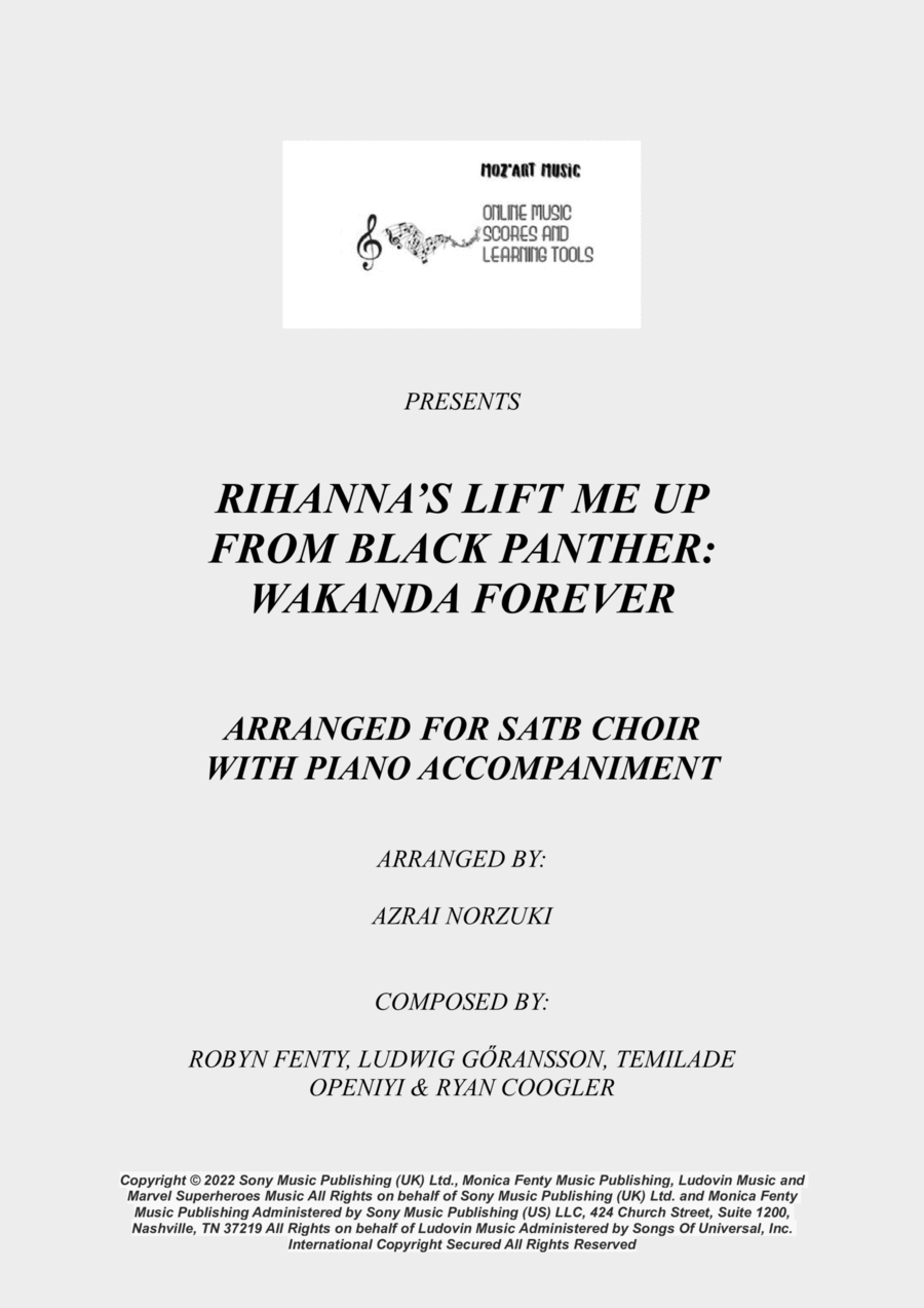 Lift me up – Rihanna Sheet music for Piano (Solo) Easy
