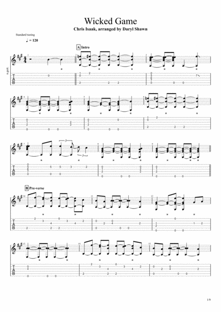 WICKED GAME INTERACTIVE TAB by Chris Isaak @ Ultimate-Guitar.Com