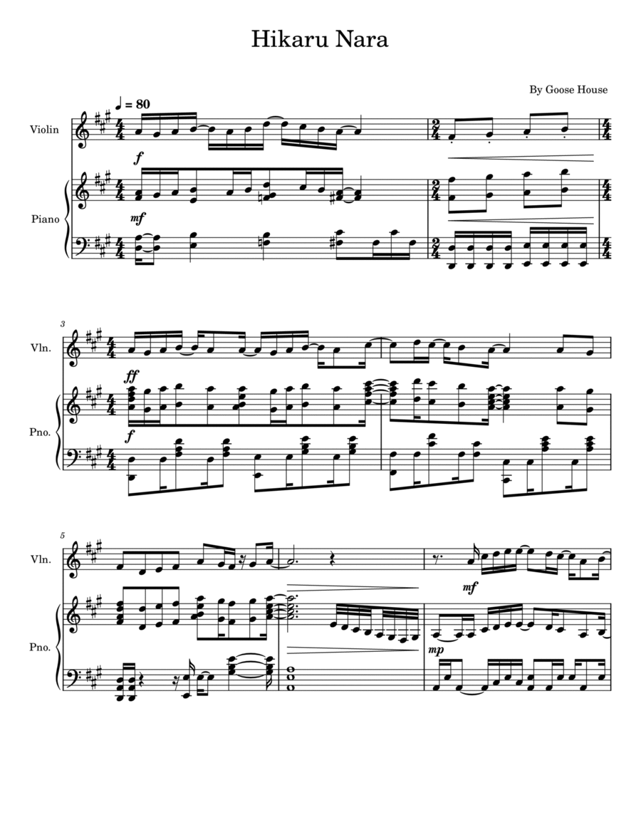 Hikaru nara Sheet music for Piano (Solo)