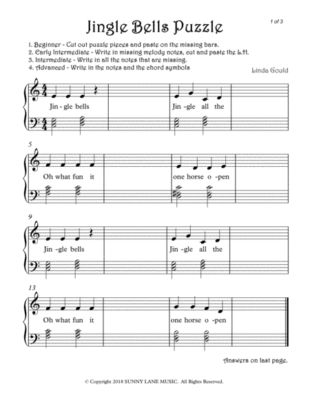 Jingle Bells  Intermediate piano sheet music