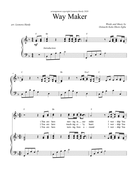 Way Maker - Voice - Digital Sheet Music